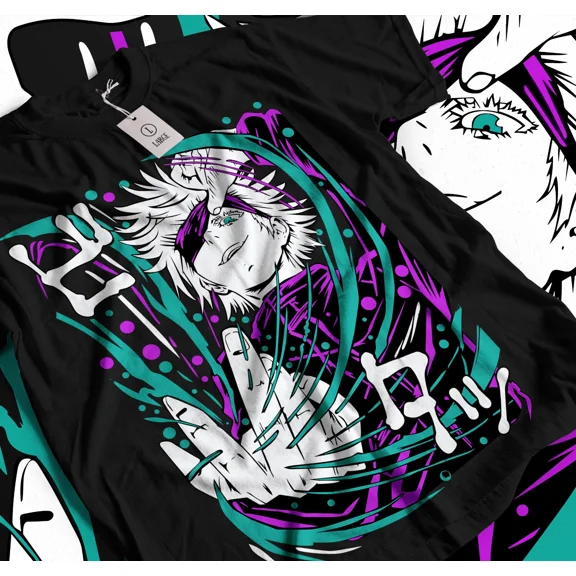 Reprint Rare Gojo Satoru T-Shirt Jujutsu Kaisen best Anime manga lover black t-shirt 013