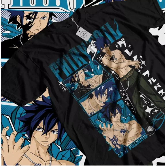 Reprint Rare Gray Fullbuster Natsu T-shirt Fairy Tail Dragneel Girl Guild,Happy Gift Shirt