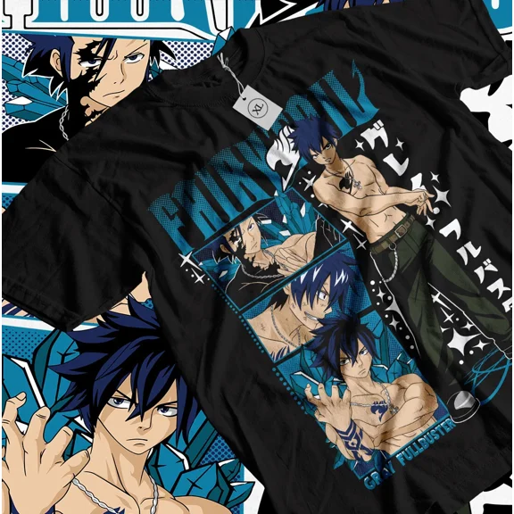 Reprint Rare Gray Fullbuster Natsu T-shirt Fairy Tail Dragneel Girl Guild,Happy Gift Shirt