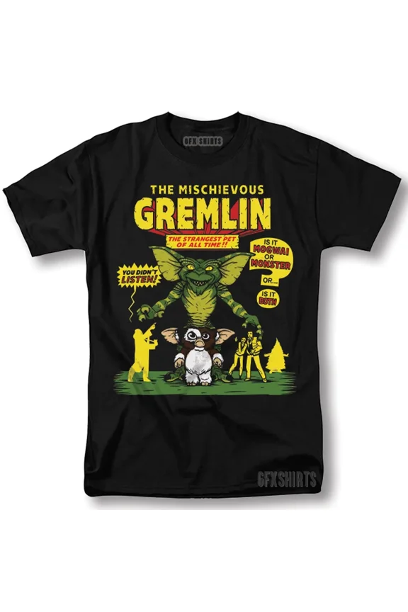 Reprint Rare Gremlins Shirt Gizmo Classic Horror Movie Vintage Graphic Design T-Shirt