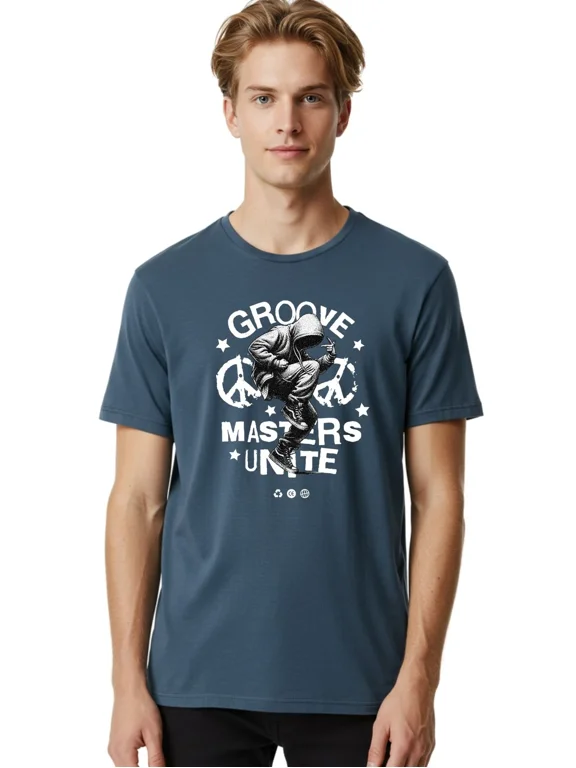 Reprint Rare Groove-Masters-Unite Mens Graphic Tee, 100% Cotton, Casual Summer Wear
