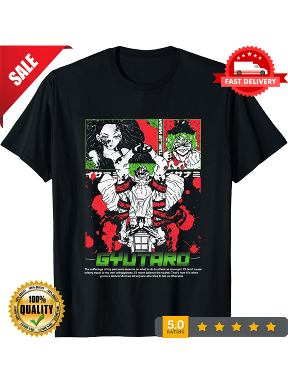 Reprint Rare Gyutaro T-shirt daki Demon killer shirt Kawaii Anime Horror Gift Shirt All Size, ULTRA LIMITED-TH78616