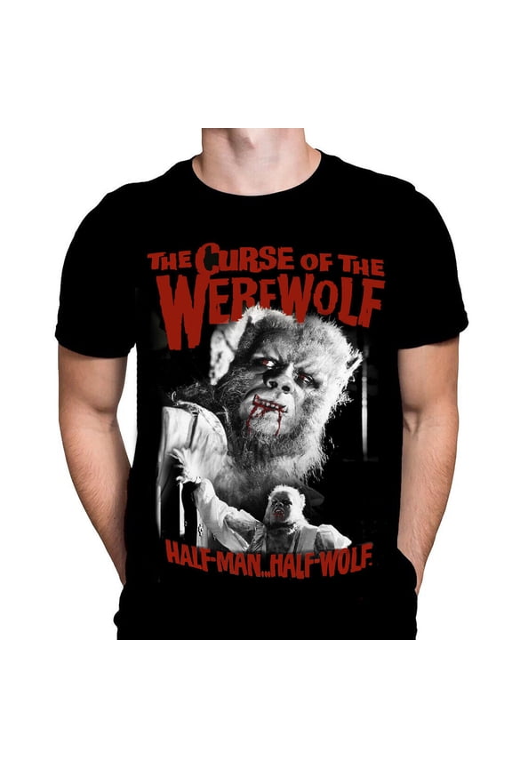 Reprint Rare HALF MAN half WOLF - T-Shirt - Sizes S - 5XL - Art / Horror / Werewolf