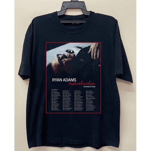 Reprint Rare HEARTBREAKER 25 WORLD TOUR Ryan Adams T Shirt Full Size S-5XL