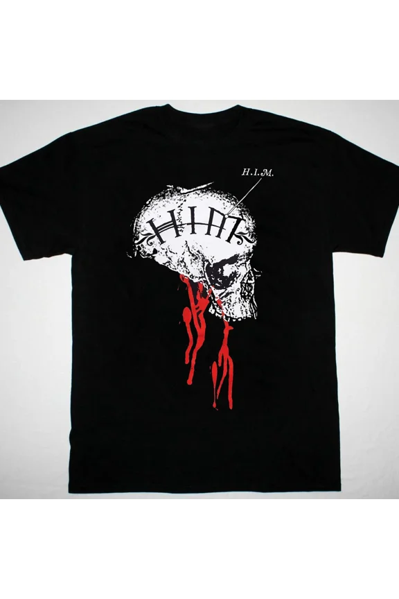 Reprint Rare HIM band vtg black T-shirt short sleeve All sizes 1U272