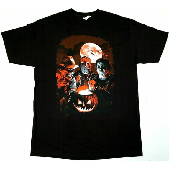 Reprint Rare HORROR MOVIE T-shirt Scary Film Halloween Characters Men's Tee New