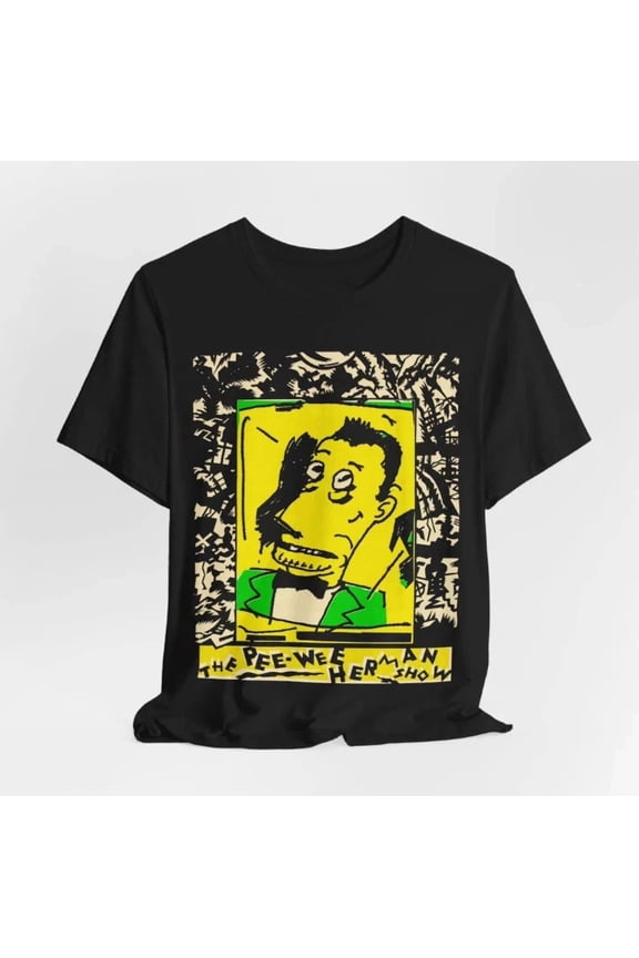 Reprint Rare HOT NEW Pee Wee Herman BLACK T-shirt short sleeve All sizes S-4XL