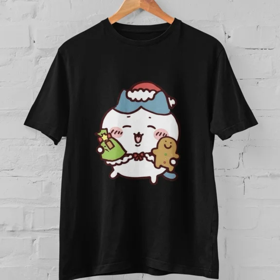 Reprint Rare Hachiware Chiikawa Holiday Gingerbread Cute Anime Kawaii T-Shirt Unisex Xmas