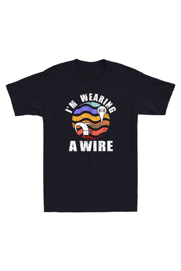 Reprint Rare Hard Of Hearing Fun ASL Hearing Impaired I'm Wearing A Wire Retro Men's T-Shirt