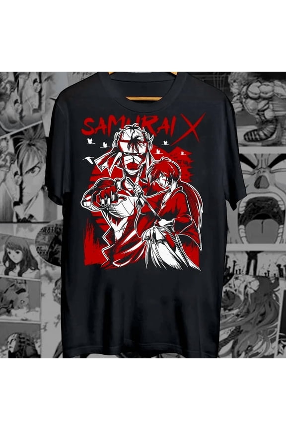 Reprint Rare Himura Kenshin Shirt,Rurouni Kenshin,samurai,anime,manga,geek,otaku,graphic tee