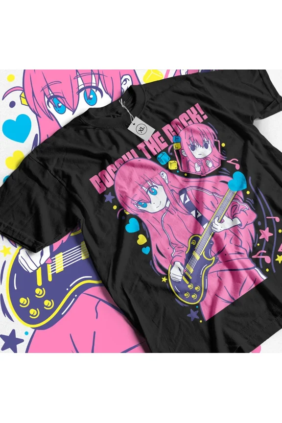 Reprint Rare Hitori Gotou Bocchi the Rock T-shirt Kawaii Funny Yamada Nijika Ijichi GiftShirt