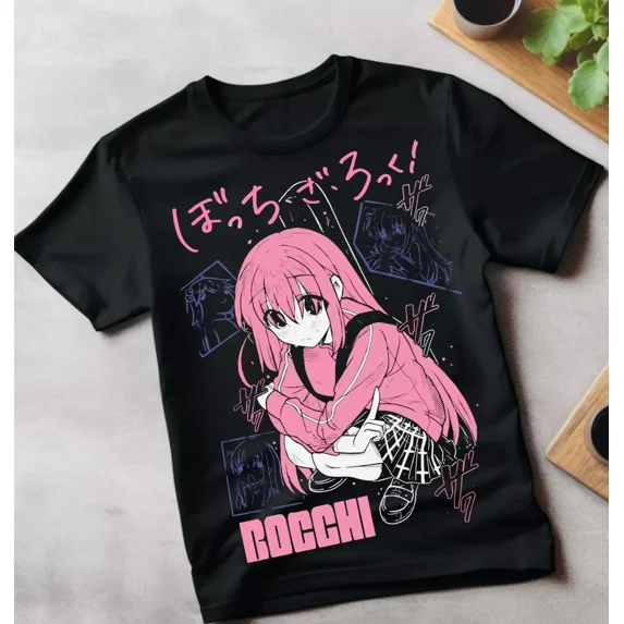 Reprint Rare Hitori Gotou Bocchi the Rock T-shirt Yamada,Nijika Ijichi Anime Girl All Sizes