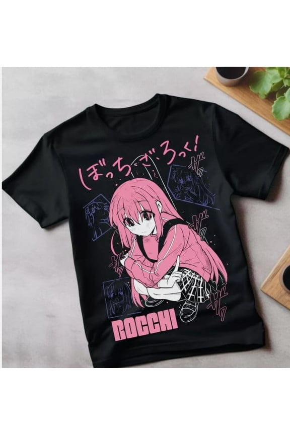 Reprint Rare Hitori Gotou Bocchi the Rock T-shirt Yamada,Nijika Ijichi Anime Girl All Sizes