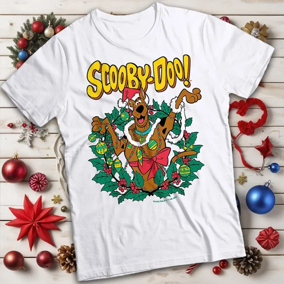 Reprint Rare Hot! Merry Christmas Scooby-Doo Gift For Fans Heavy Cotton White S-5XL BT614