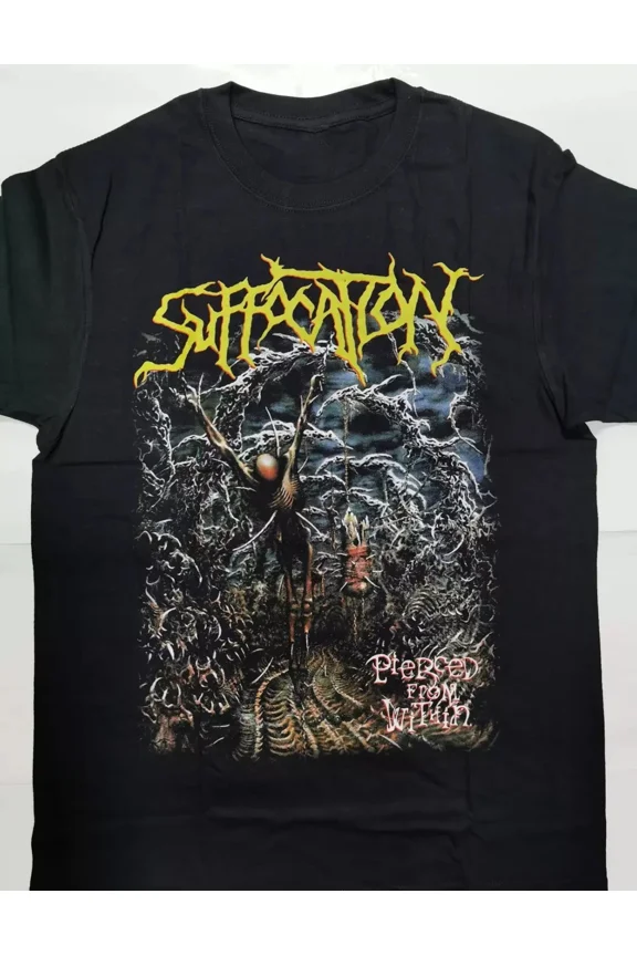 Reprint Rare Hot Suffocation Band Black T-Shirt Cotton Unisex S-234XL RD305