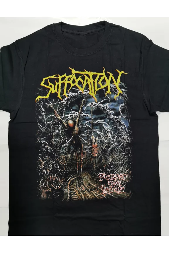 Reprint Rare Hot Suffocation Band Black T-Shirt Cotton Unisex S-234XL RD305