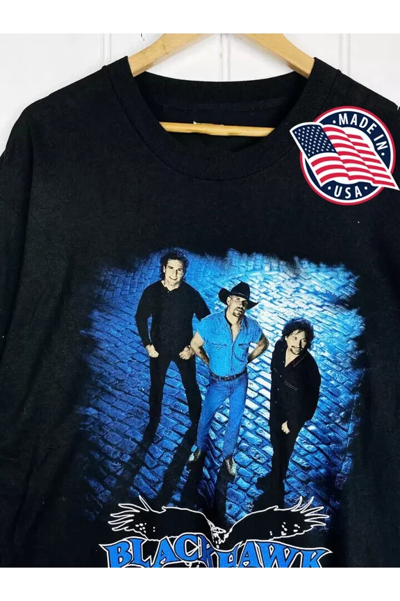 Reprint Rare Hot Vinatge Blackhawk Black Cotton T-Shirt Unisex