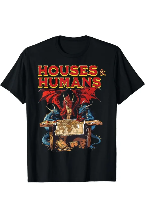 Reprint Rare Houses and Humans Vintage Retro 90s Funny Gamer Gaming T-Shirt