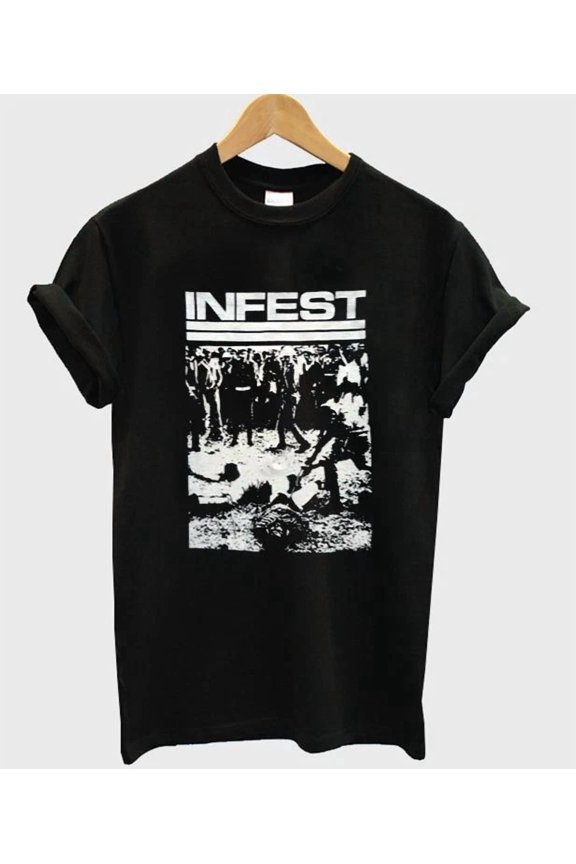 Reprint Rare Infest retro t-shirt, brand new shirt, Music band rock punk metal goth, Unisex T