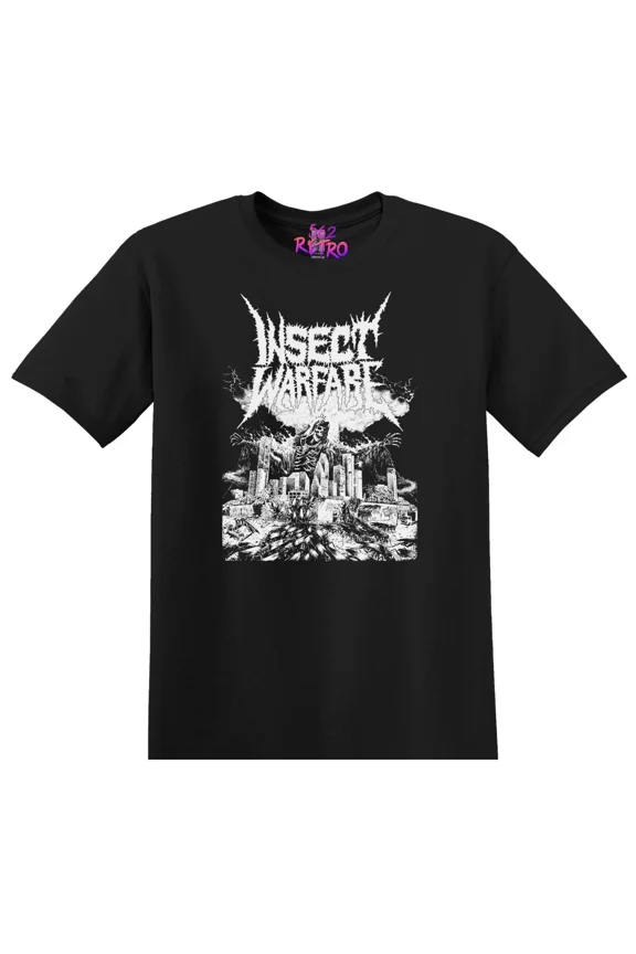 Reprint Rare Insect Warfare Heavy Metal Band T-Shirt Black S-3XL