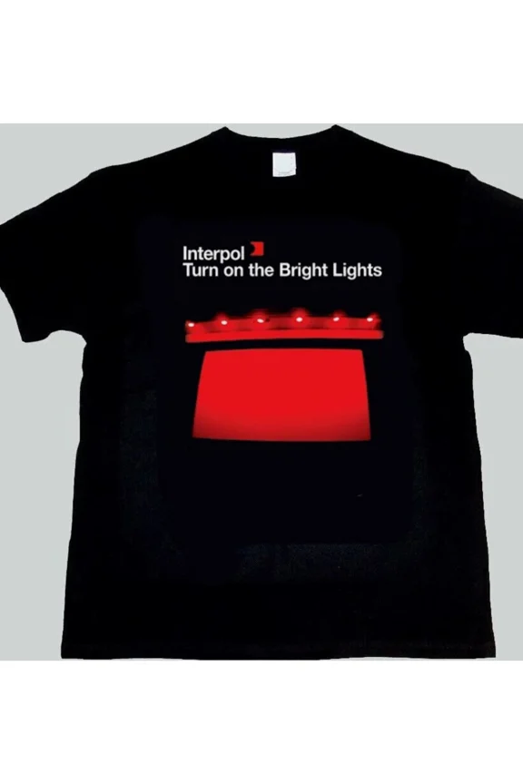 Reprint Rare Interpol Turn On The Bright Lights Black Tee, rock band shirt