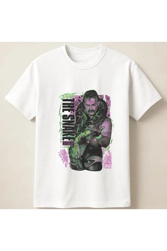Reprint Rare Jake The Snake Roberts Retro Wrestling Icon Color Print Unisex T Shirt