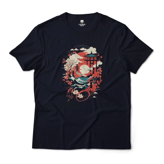 Reprint Rare Japanese Temple Garden Aesthetic Graphic T-Shirt Unisex