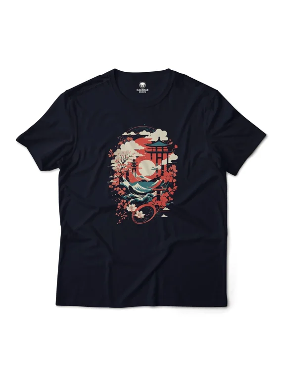 Reprint Rare Japanese Temple Garden Aesthetic Graphic T-Shirt Unisex