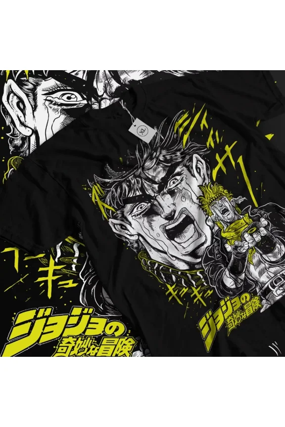 Reprint Rare Jojo 's Bizarre Adventure T-Shirt Anime Manga Graphic Design Shirt Tee All Size