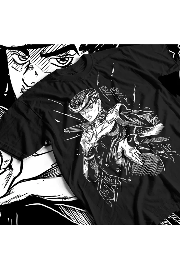 Reprint Rare Josuke Kira T-Shirt JoJo's Bizarre Shirt Anime Kawaii Manga Graphic Tee All Size