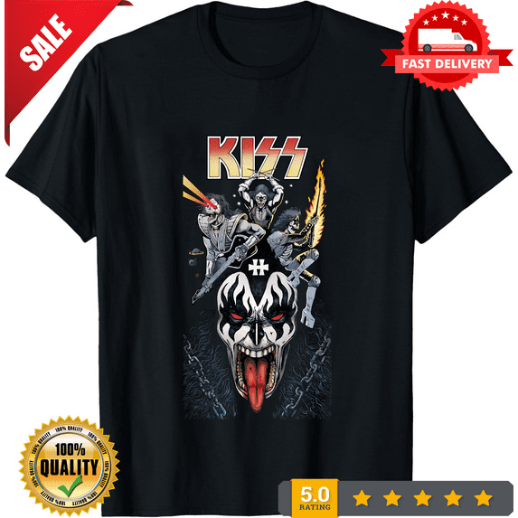 Reprint Rare KISS Shirt Rock Logo World Tour Merch Classic Vntg Graphic Design T-Shirt, LIMITED EDITION-TH74948
