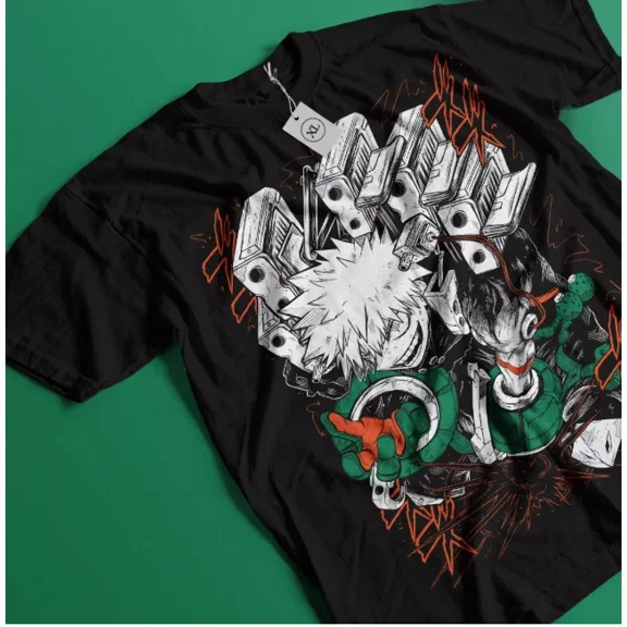 Reprint Rare Katsuki Bakugo T-Shirt Manga My Hero Academia Anime Gift Tshirt Tee All Size