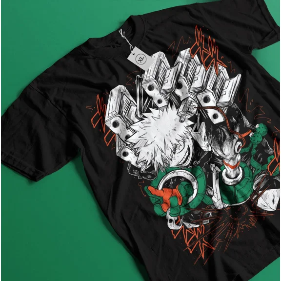 Reprint Rare Katsuki Bakugo T-Shirt Manga My Hero Academia Anime Gift Tshirt Tee All Size