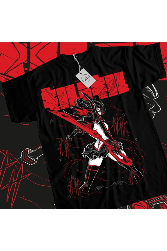 Reprint Rare Kill la Kill Ryuko T-Shirt Girl anime ryuko matoi senketsu Black Shirt All Size