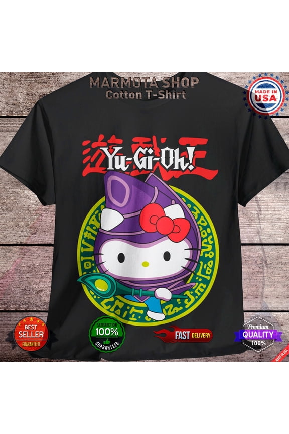 Reprint Rare Kitty T-Shirt Dark Magician Anime Soft Tee Shirt Kawaii McDonald 90s Unisex Size