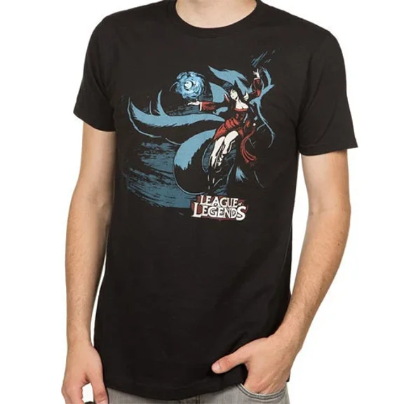 Reprint Rare League of Legends Ahri Black Men's T-Shirt Anime Licensed NEW