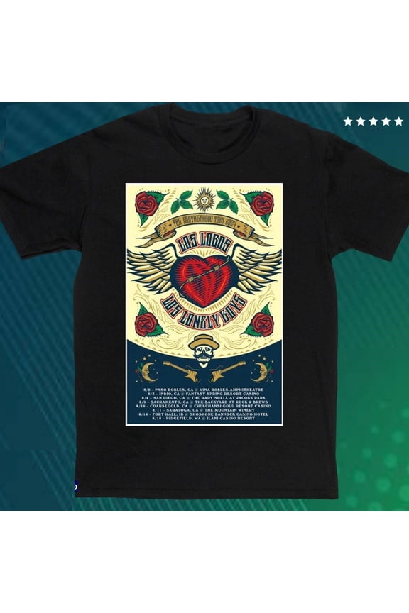 Reprint Rare Los Lobos The Brotherhood Tour 2024 T Shirt Size S-5XL CG1082