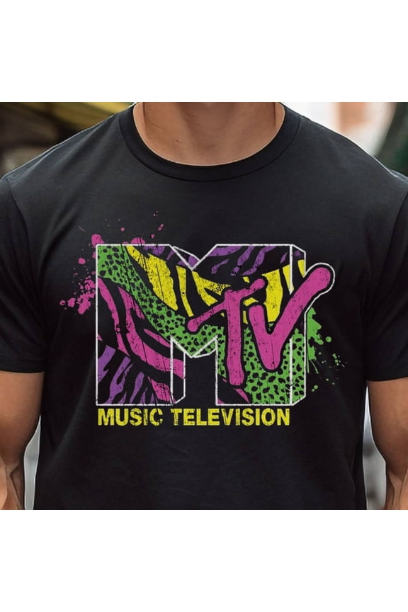 Reprint Rare MTV T shirt Tshirt T-shirt Tee Vintage Aesthetic Shirt M TV Music Television 80s