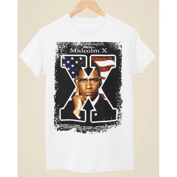 Reprint Rare Malcolm X - Movie Poster Inspired Unisex White T-Shirt