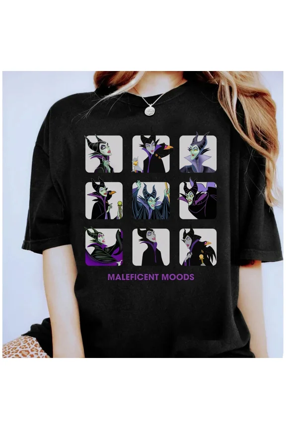 Reprint Rare Maleficent Moods Funny Villains Unisex T Shirt