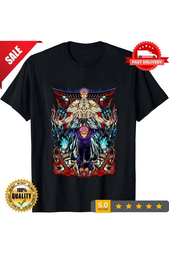 Reprint Rare Malevolent Shrine tshirt,anime shirt Ryomen Sukuna x Yuji Itadori Essential, NEW INSTOCK-TH80764