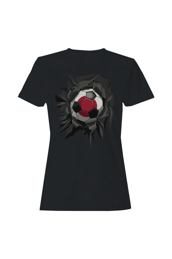 Soccer Breaking Through Women's Black T-shirt