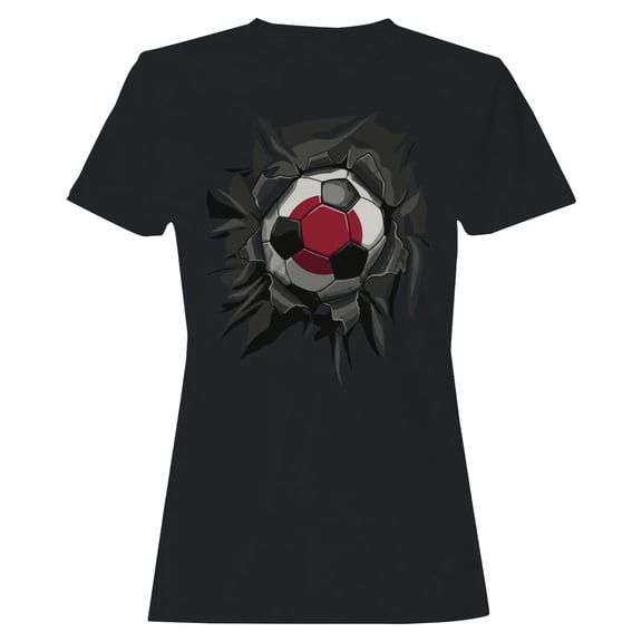 Soccer Breaking Through Women's Black T-shirt