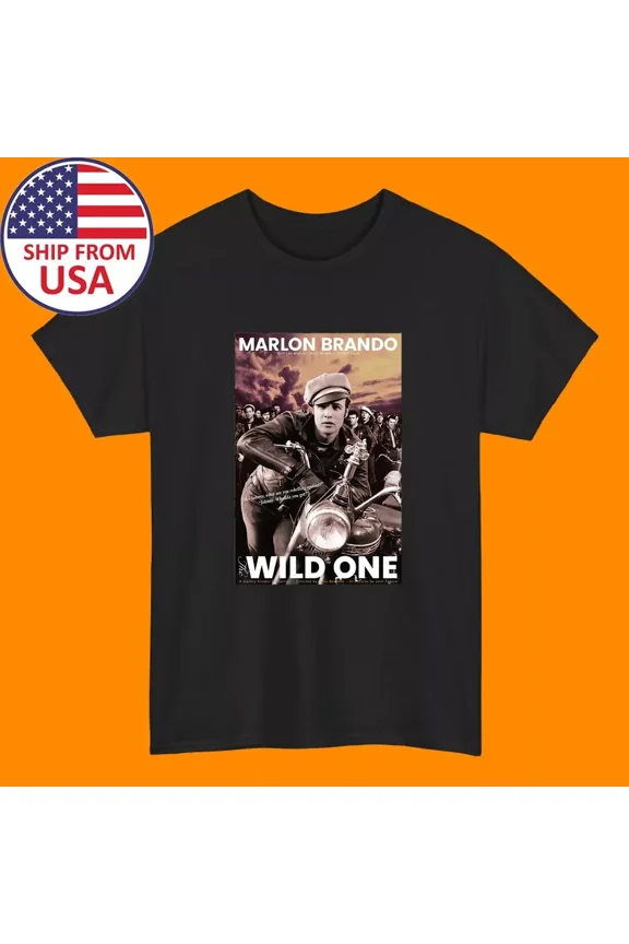 Reprint Rare Marlon Brando The Wild One Men's Black Size S to 5XL