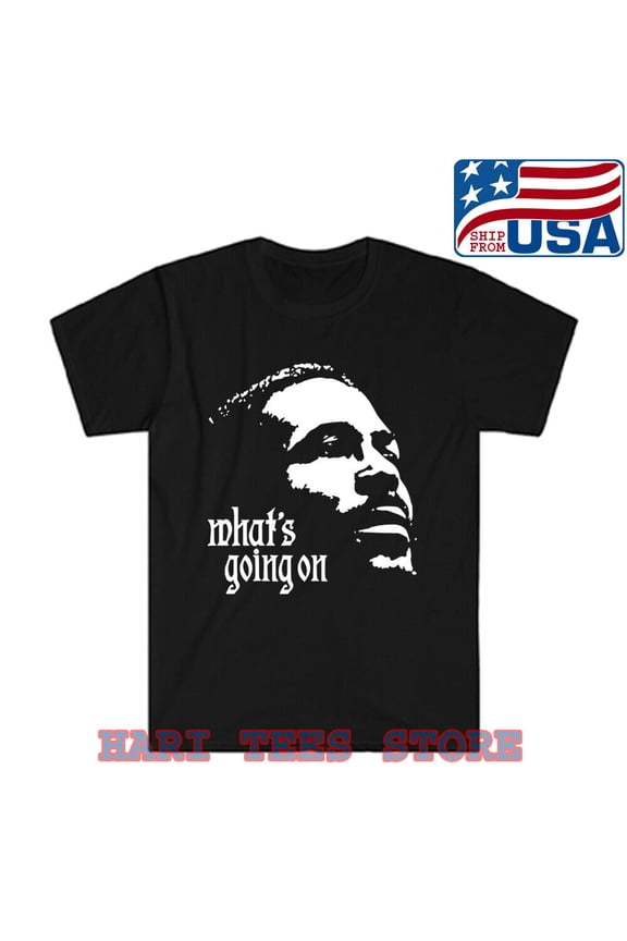 Reprint Rare Marvin Gaye What's Going On Men's Black T-shirt Size S to 5XL