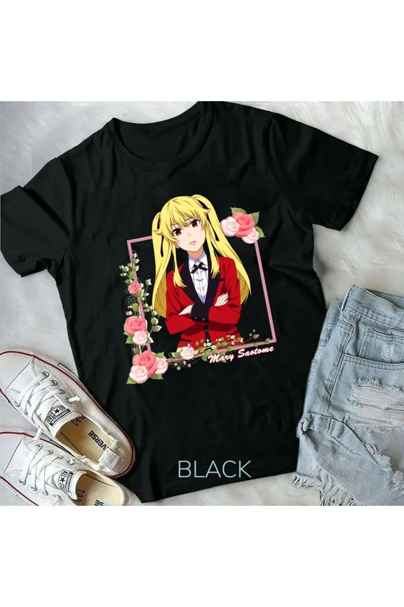 Reprint Rare Mary Saotome Kakegurui Mary Saotome Harajuku Kawaii Clothing Vaporwave Shirt