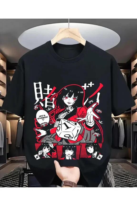 Reprint Rare Mary Saotome Kakegurui T-shirt Harajuku Kawaii Clothing Vaporwave Shirt All Size
