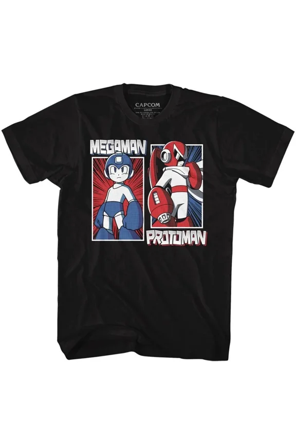 Reprint Rare Mega Man Rock And Blues Black Gaming Shirt