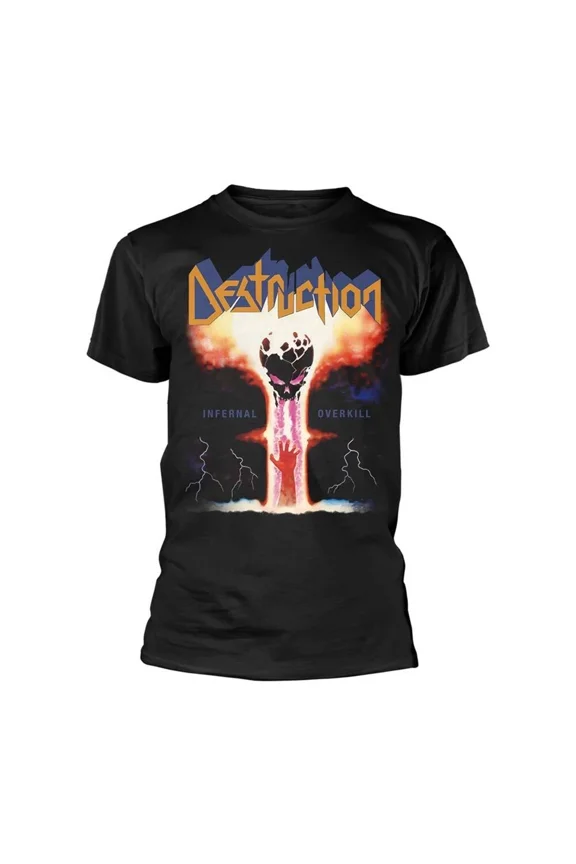 Reprint Rare Men's Destruction Infernal Overkill T-shirt Large Black