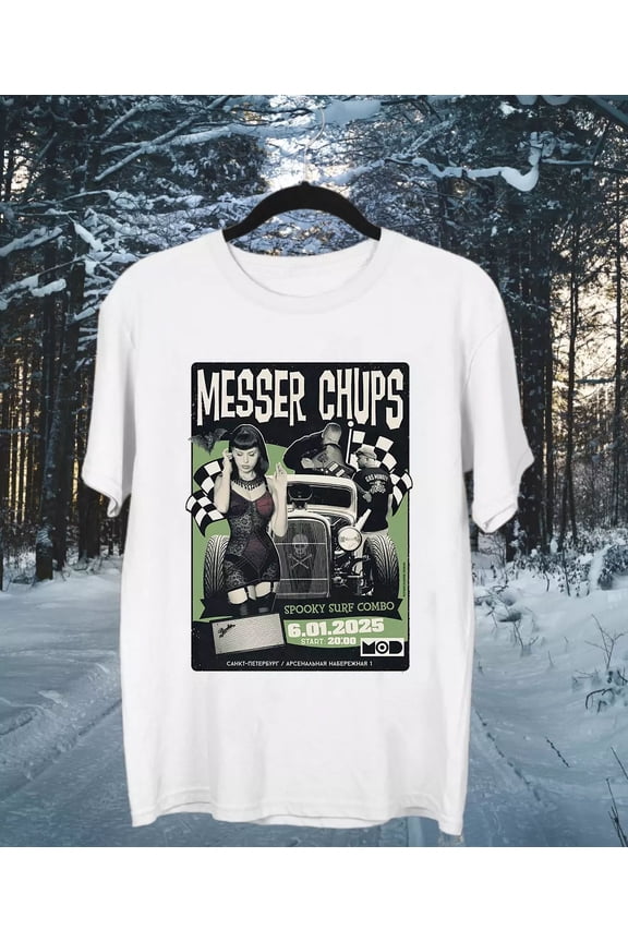 Reprint Rare Messer Chups Band Spooky Surf Combo T Shirt Size S-5XL AA1754
